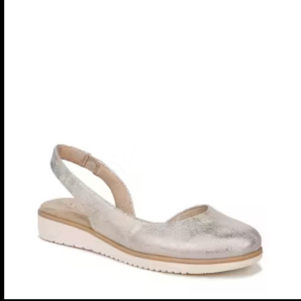 SOUL Naturalizer Idea D’Orsay Gold Metallic Flats 6.5M Slingback Wedge Comfort